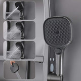 Thermostatic Shower System with 4 Water Modes Handheld Showerhead LED Display and Dual Storage Shelf