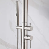 Freestanding 304 Stainless Steel Outdoor Shower with Extra-Wide Rainfall Head for Two-Person Use