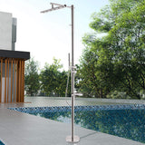 Freestanding 304 Stainless Steel Outdoor Shower with Extra-Wide Rainfall Head for Two-Person Use