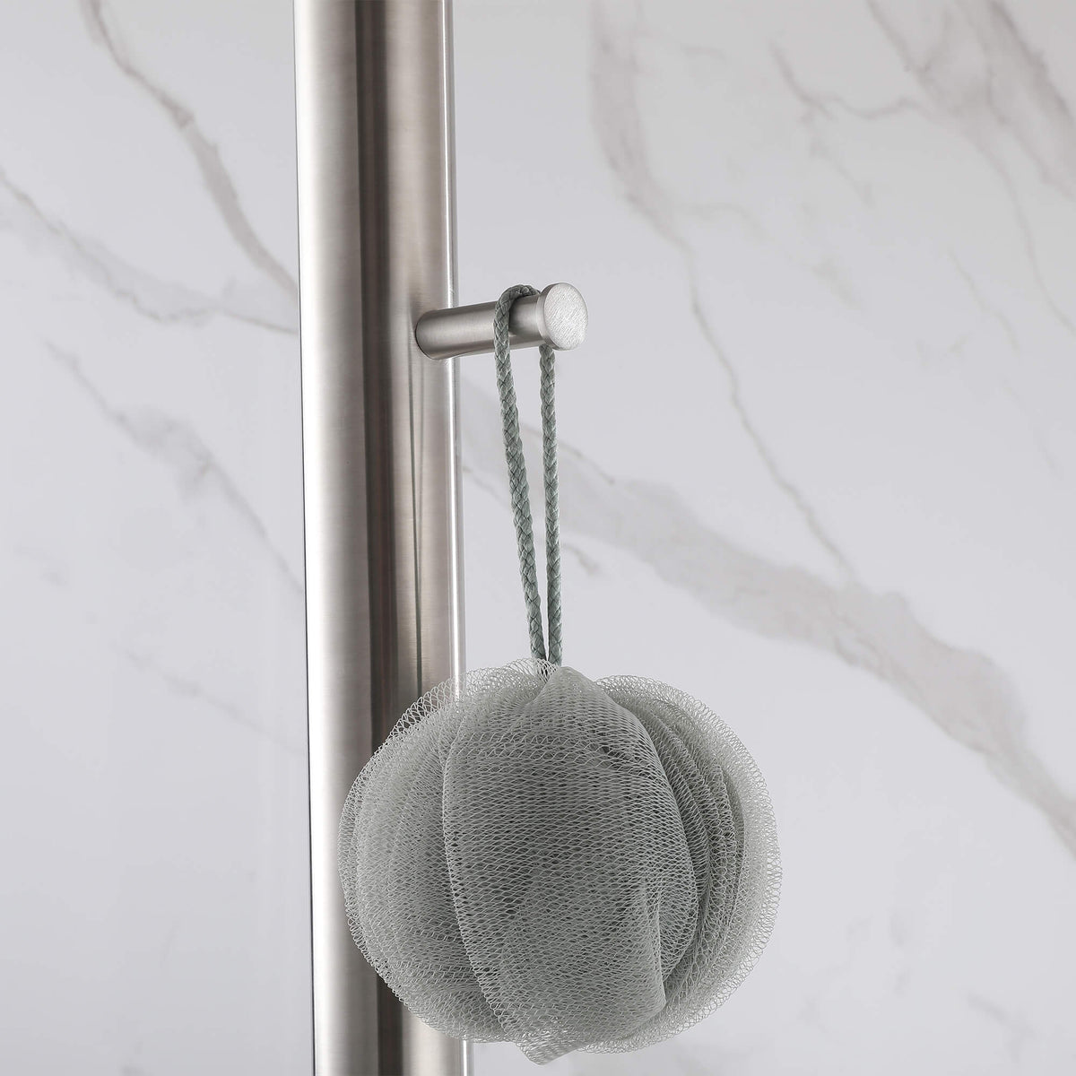 Freestanding 304 Stainless Steel Outdoor Shower with Rainfall Head Hand Shower and Shelf