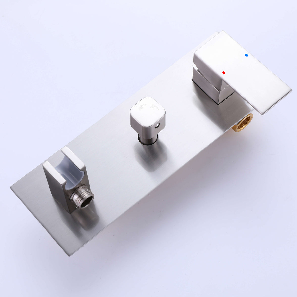 Wall-Mounted Waterfall Tub Filler with Hand Shower Solid Brass Bathtub Faucet