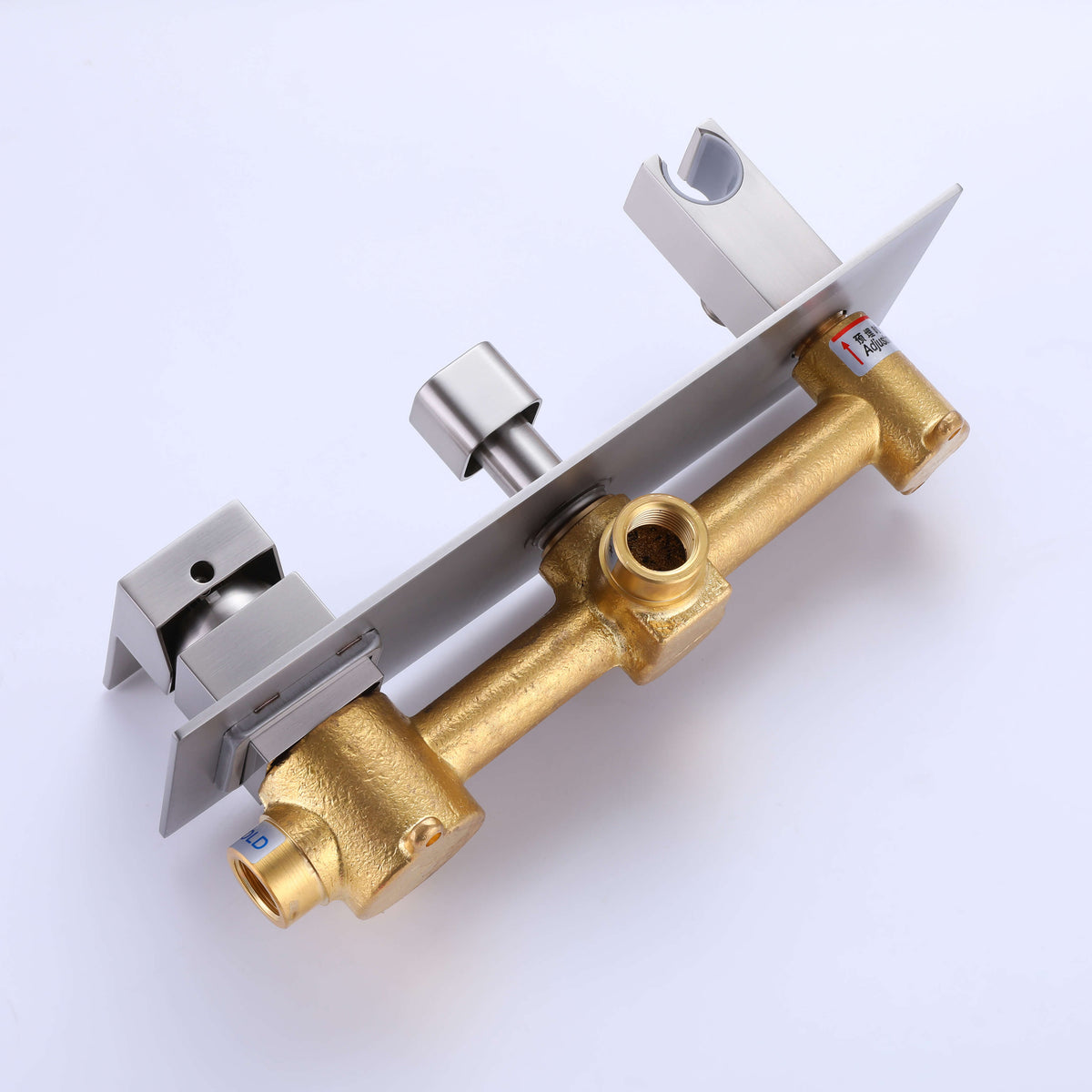 Wall-Mounted Waterfall Tub Filler with Hand Shower Solid Brass Bathtub Faucet