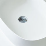 23-Inch Bathroom Oval Vessel Sink Solid Surface Stone Resin Countertop Basin with Pop-Up Drain
