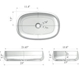 23-Inch Bathroom Oval Vessel Sink Solid Surface Stone Resin Countertop Basin with Pop-Up Drain