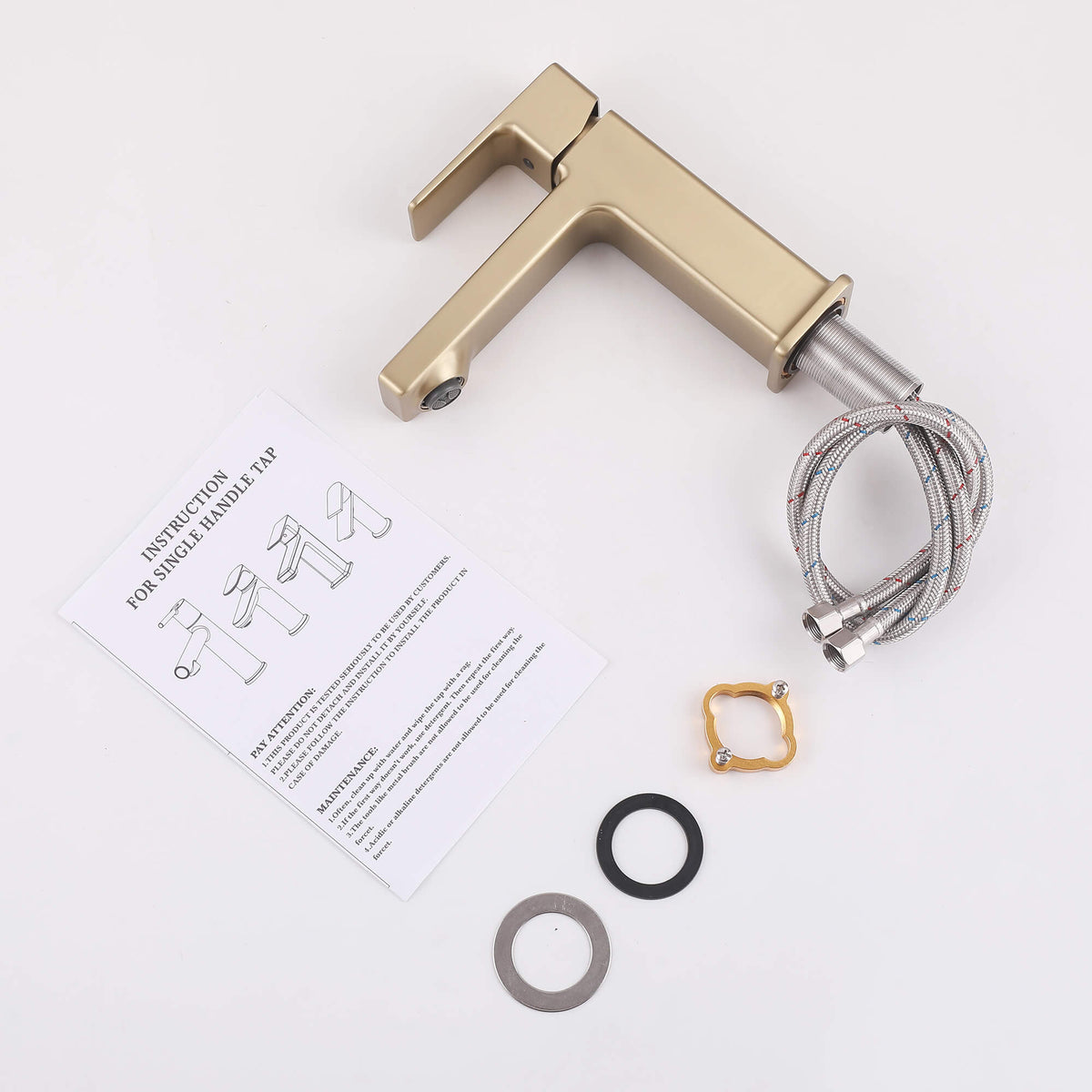 Modern Square Single-Hole Bathroom Faucet