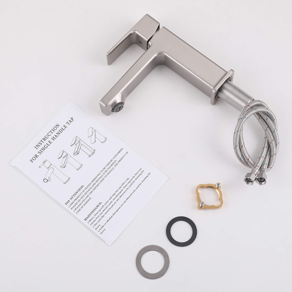 Modern Square Single-Hole Bathroom Faucet