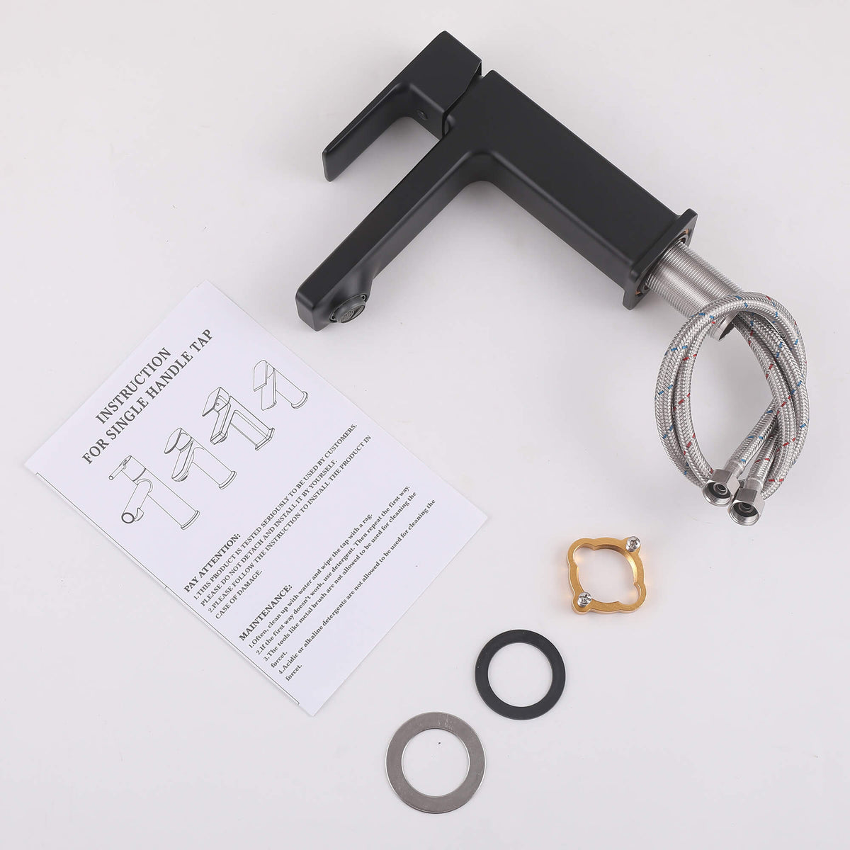 Modern Square Single-Hole Bathroom Faucet