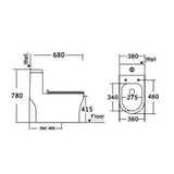 Dual Flush Elongated Standard One Piece Toilet with Comfortable Seat Powerful & Quiet Dual Flush Modern Toilet