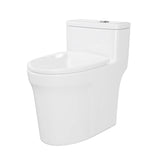 Dual Flush Elevated Standard One Piece Toilet for Bathroom Comfort Height in White