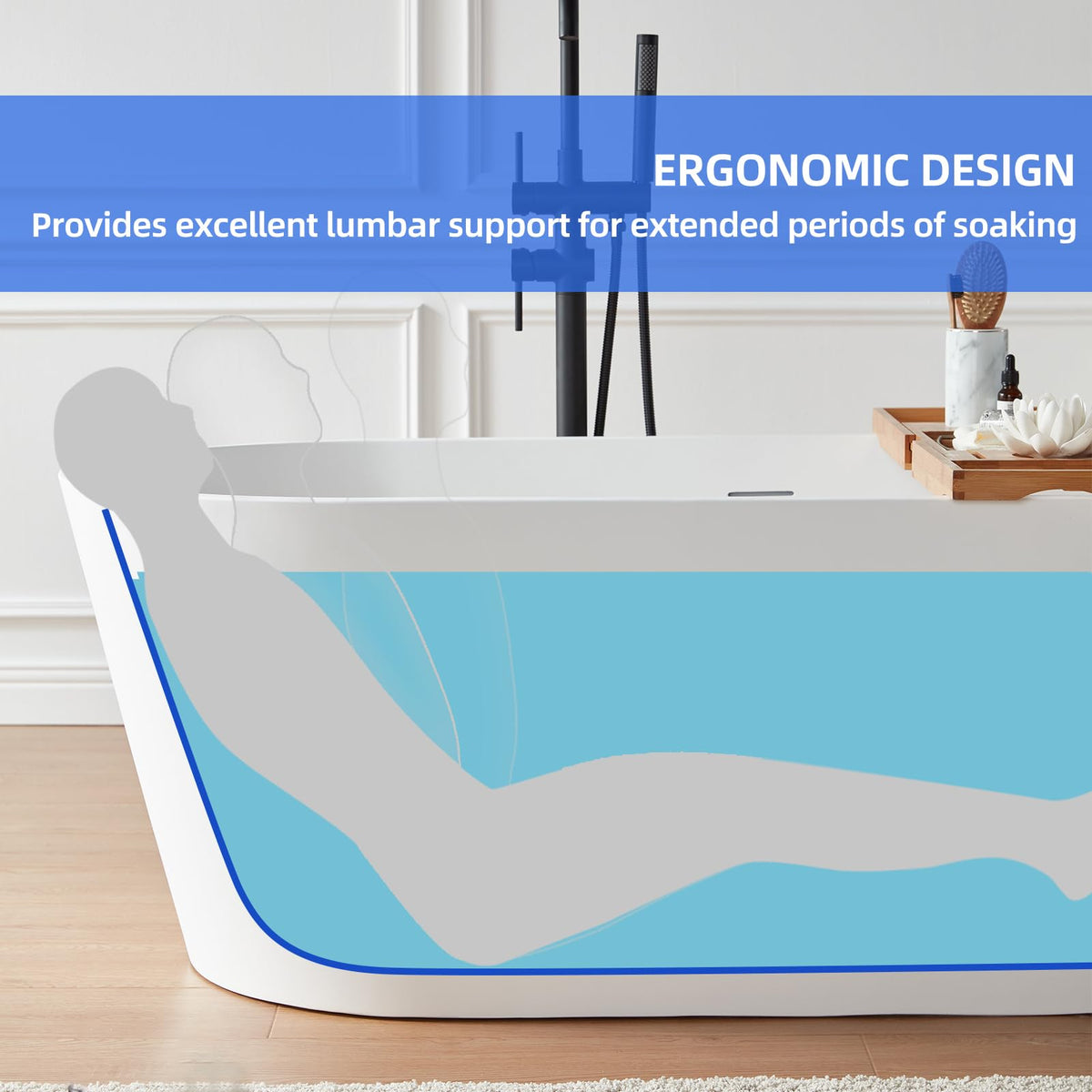 Oval Stone Resin Soaking Tub in Matte White with Drain & Overflow