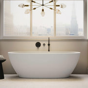 stone resin freestanding soaking tub modern bathroom
