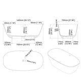 Stone Resin Solid Surface Freestanding Bathtub Modern Soaking Stand Alone Tub