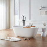 Stone Resin Solid Surface Freestanding Bathtub Modern Soaking Stand Alone Tub