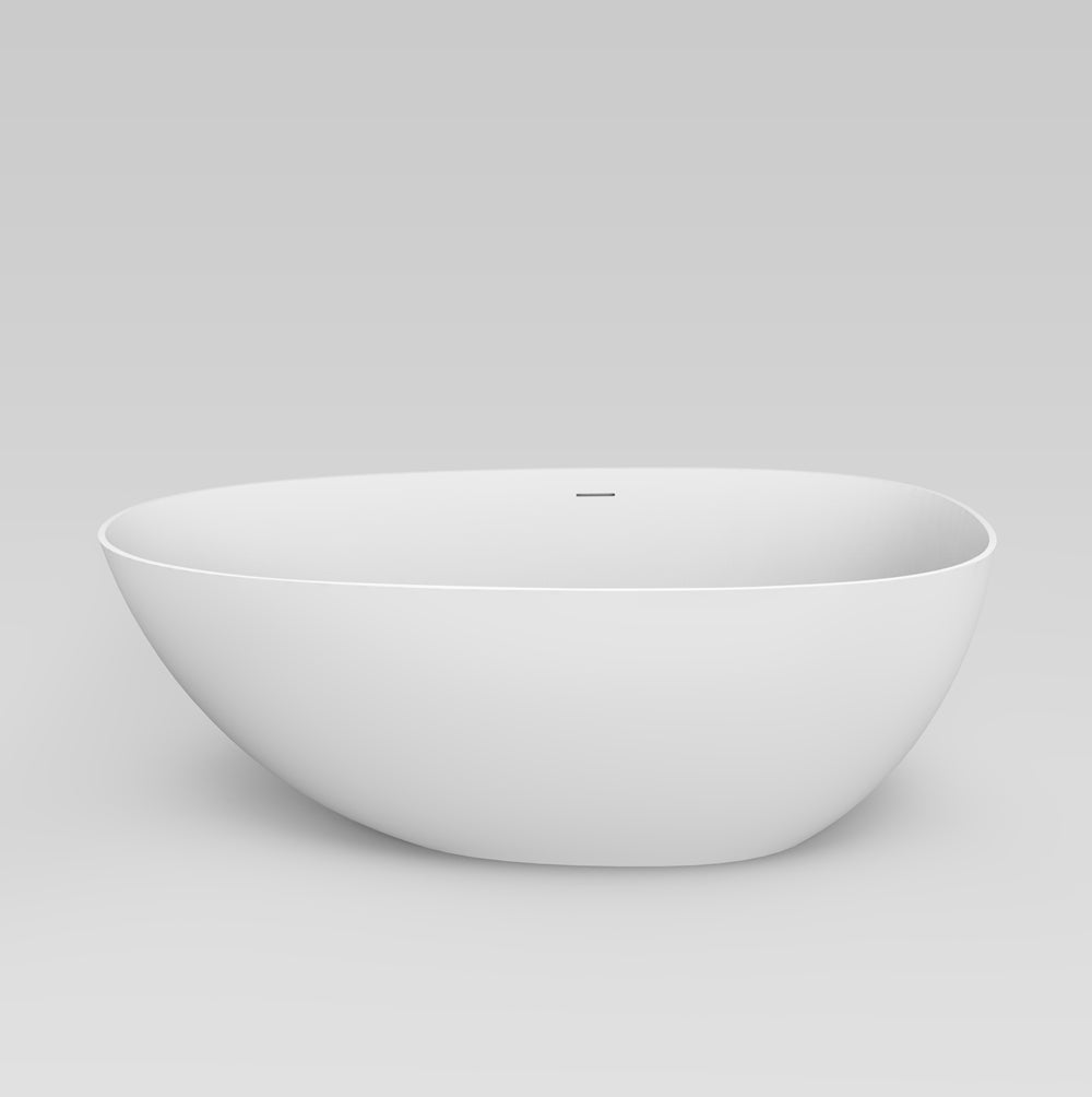 Slip-Resistant Stone Resin Freestanding Soaking Bathtub