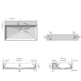 Matte White Wall-Mounted Bathroom Sink Stone Resin Rectangular Basin with Drain