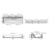 48-Inch Solid Surface Stone Resin Wall-Mounted Floating Double-Faucet Trough Bathroom Sink