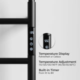 6-Bar Wall Mounted Electric Towel Warmer Rack with Timer & Smart Temperature Control