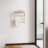Wall Mounted Heated Towel Warmer with Shelf – 304 Stainless Steel