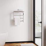 Wall Mounted Heated Towel Warmer with Shelf – 304 Stainless Steel