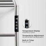 Wall Mounted Heated Towel Warmer with Shelf – 304 Stainless Steel