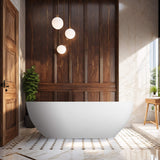 59 in. Modern Acrylic Freestanding Bathtub Contemporary Standalone Tub Luxurious Soaking Experience Oval Solid Surface Bathtub