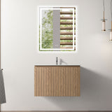 Minimalist 30-Inch Floating Vanity in Gloss White with Dual Storage Drawers