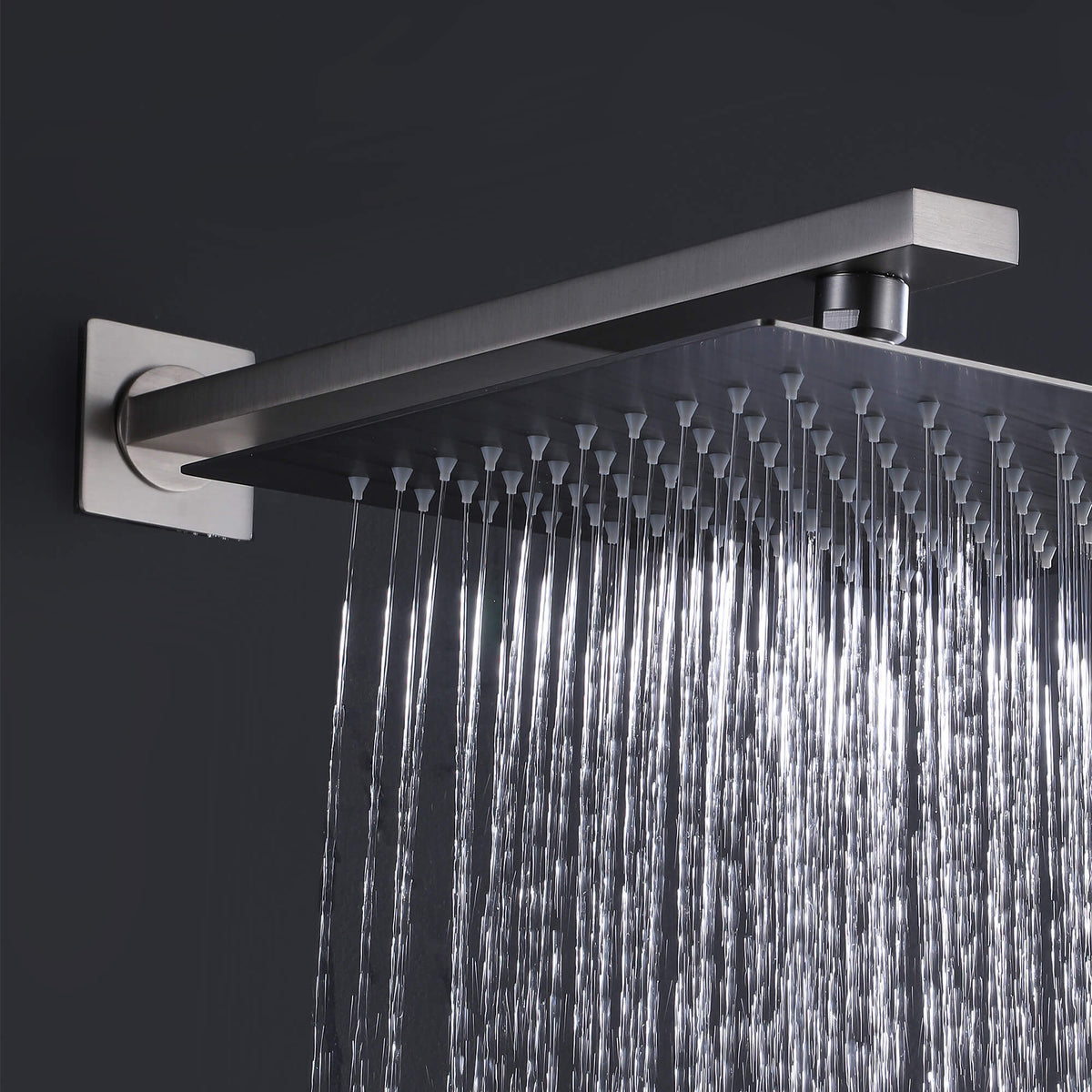 16-Inch Shower Arm with Flange Stainless Steel Wall Mount Showerhead Arm