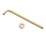 16" Shower Arm with Flange Wall Mount L-shaped Rainfall Shower Head Extension Arm