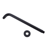 16" Shower Arm with Flange Wall Mount L-shaped Rainfall Shower Head Extension Arm