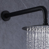 16" Shower Arm with Flange Wall Mount L-shaped Rainfall Shower Head Extension Arm