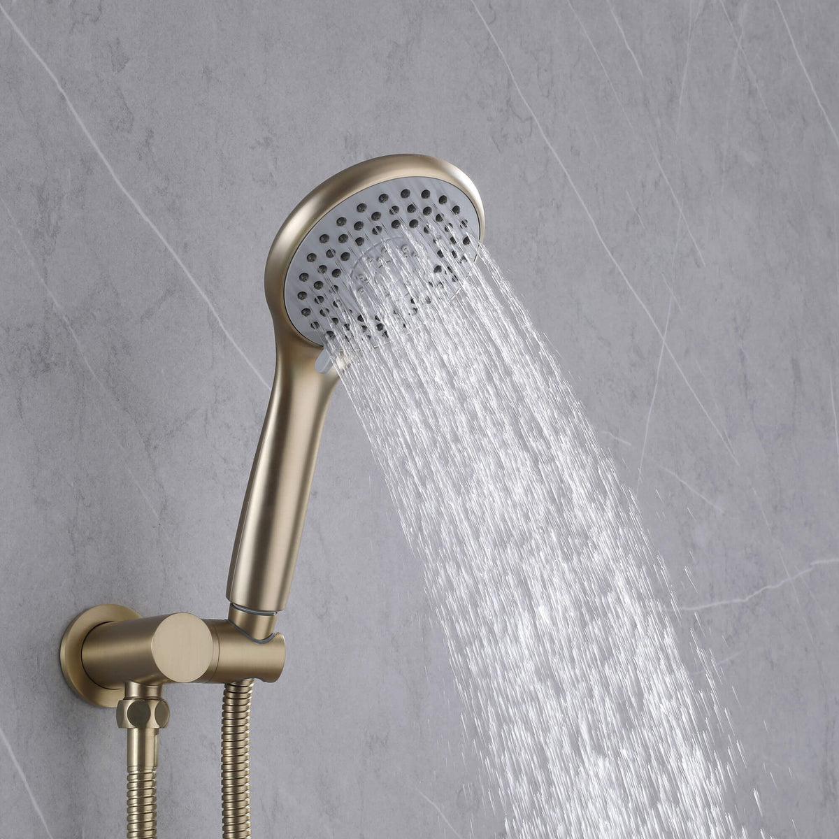 3-Function Round Rain Shower System with Handheld Shower & Tub Spout