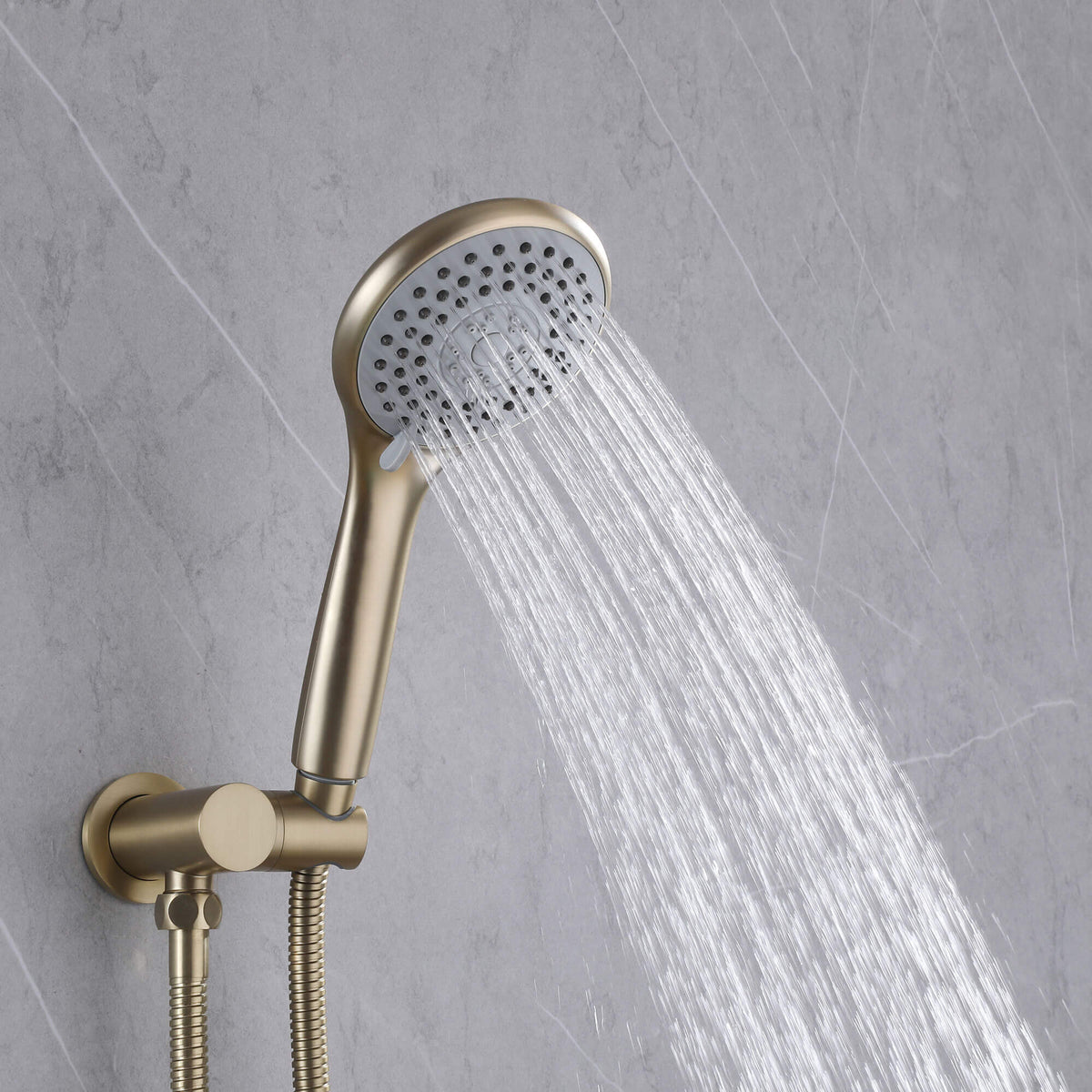 3-Function Round Rain Shower System with Handheld Shower & Tub Spout