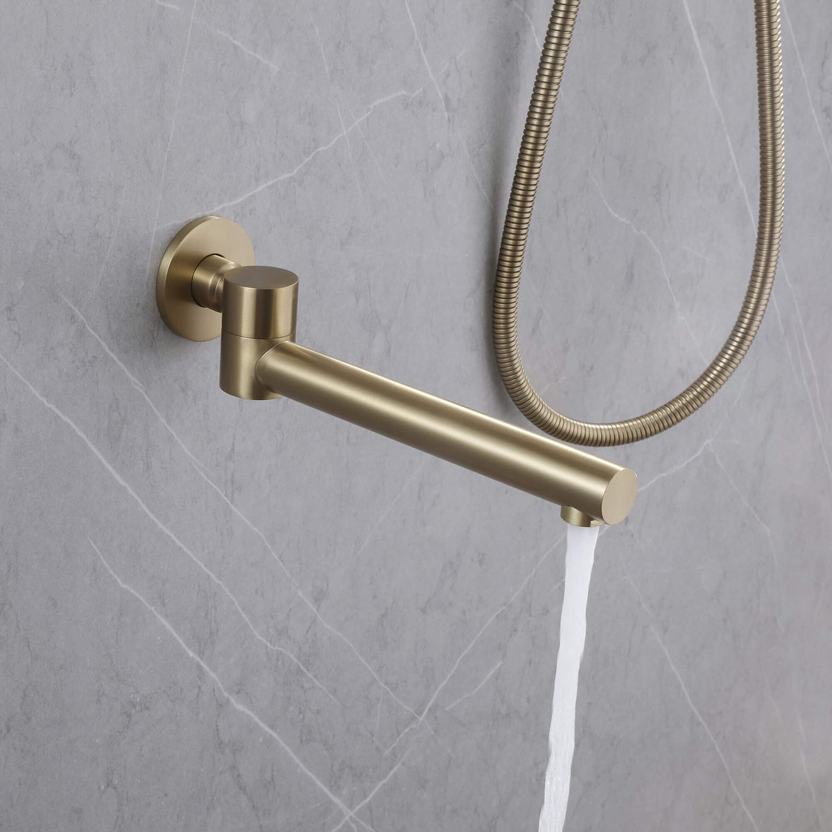3-Function Round Rain Shower System with Handheld Shower & Tub Spout