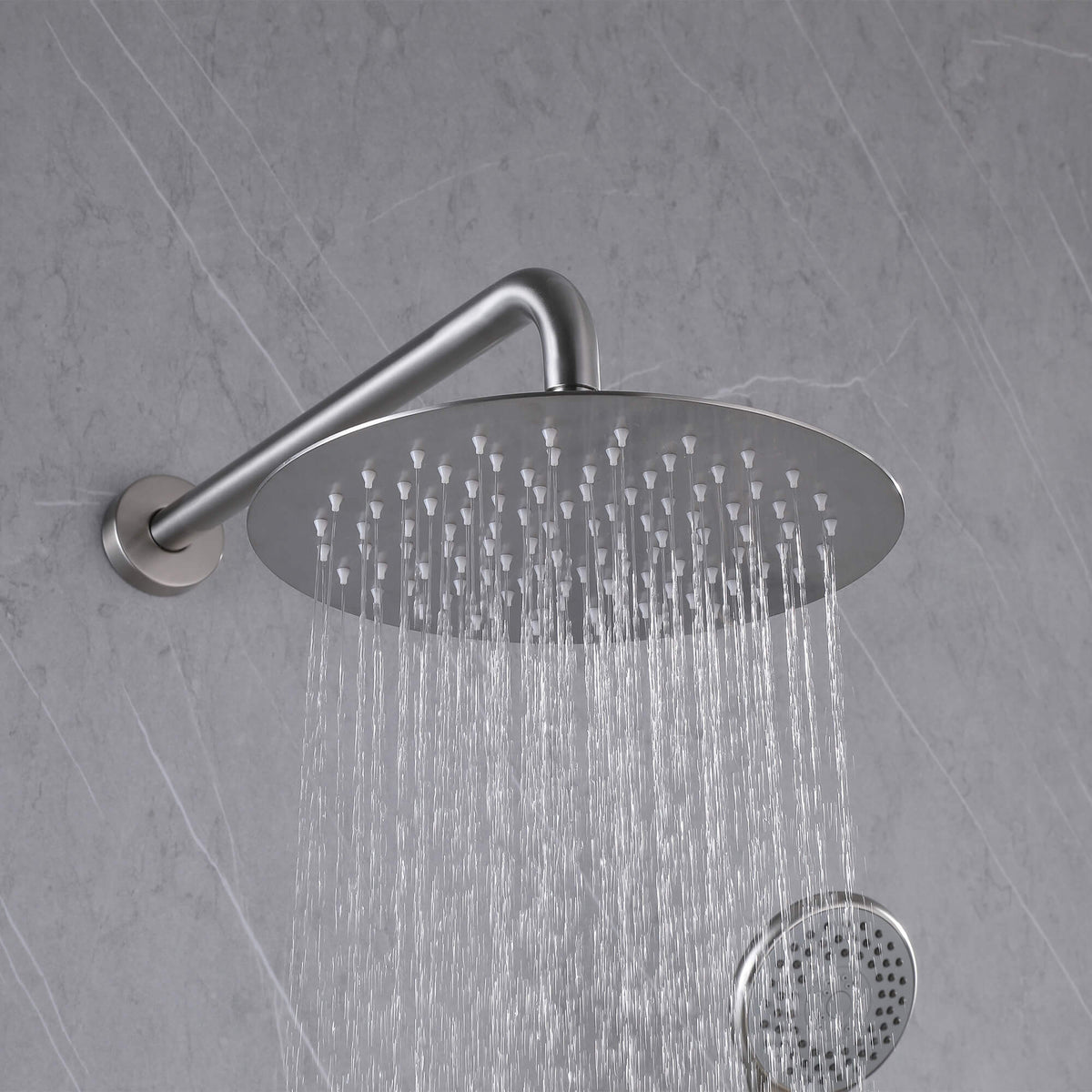 3-Function Round Rain Shower System with Handheld Shower & Tub Spout