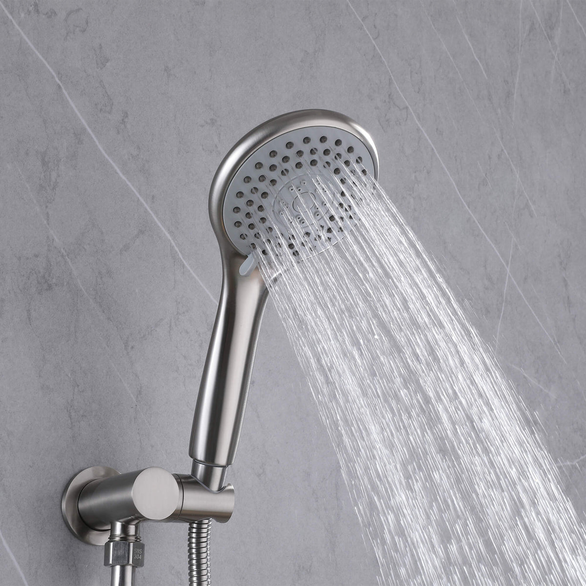 3-Function Round Rain Shower System with Handheld Shower & Tub Spout