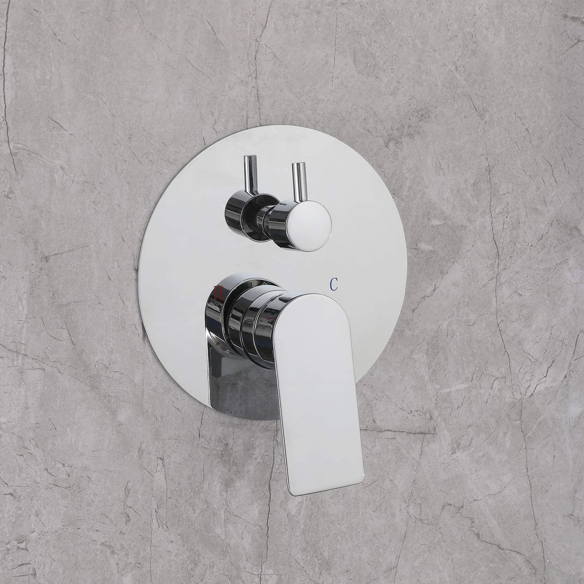 3-Function Round Rain Shower System with Handheld Shower & Tub Spout