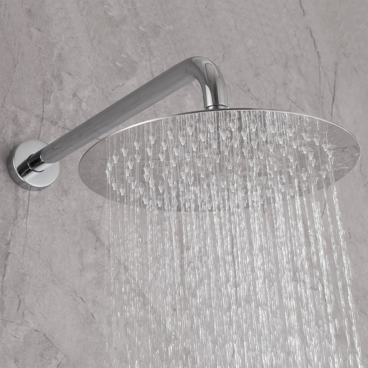 3-Function Round Rain Shower System with Handheld Shower & Tub Spout