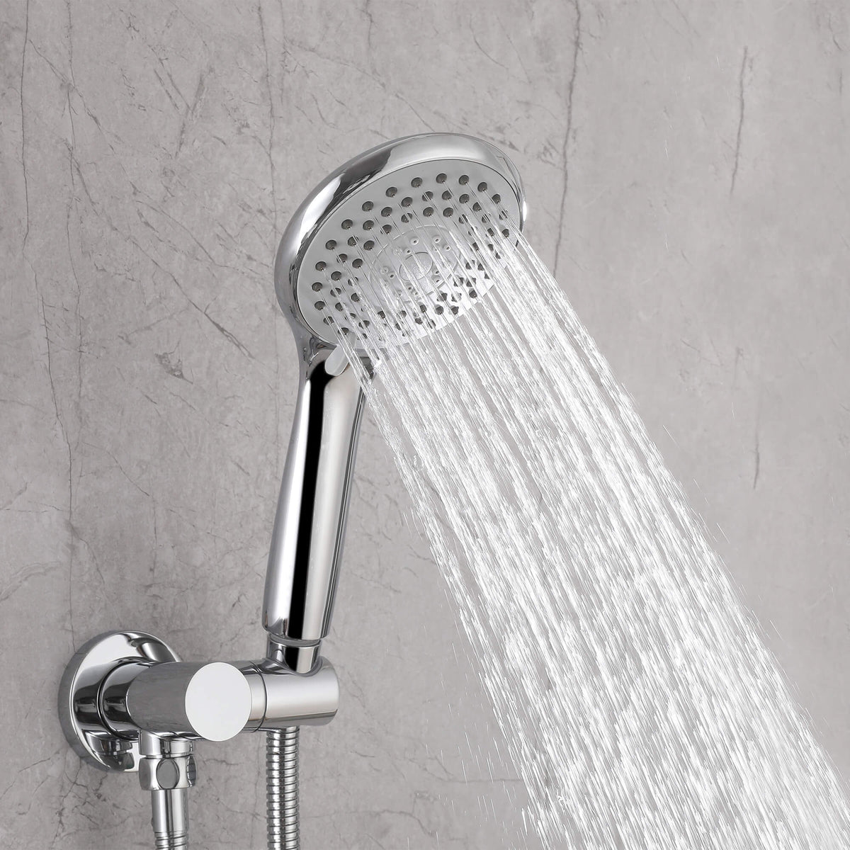 3-Function Round Rain Shower System with Handheld Shower & Tub Spout