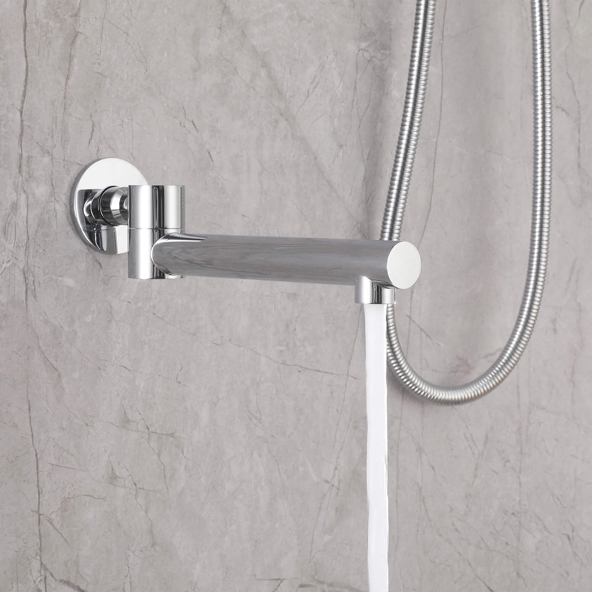 3-Function Round Rain Shower System with Handheld Shower & Tub Spout