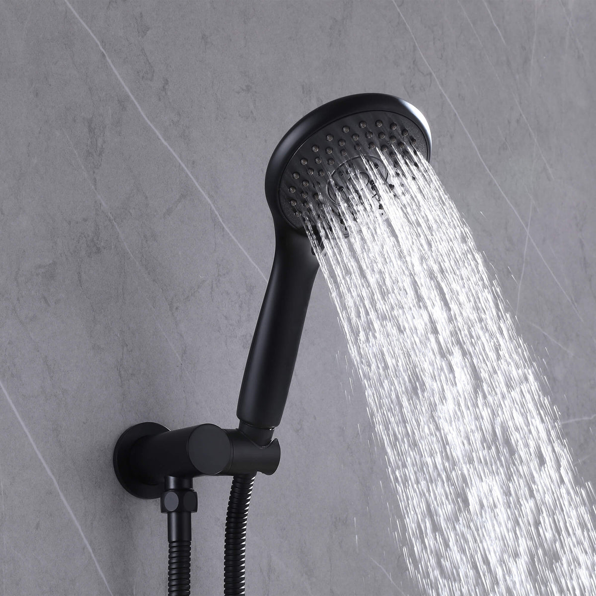 3-Function Round Rain Shower System with Handheld Shower & Tub Spout