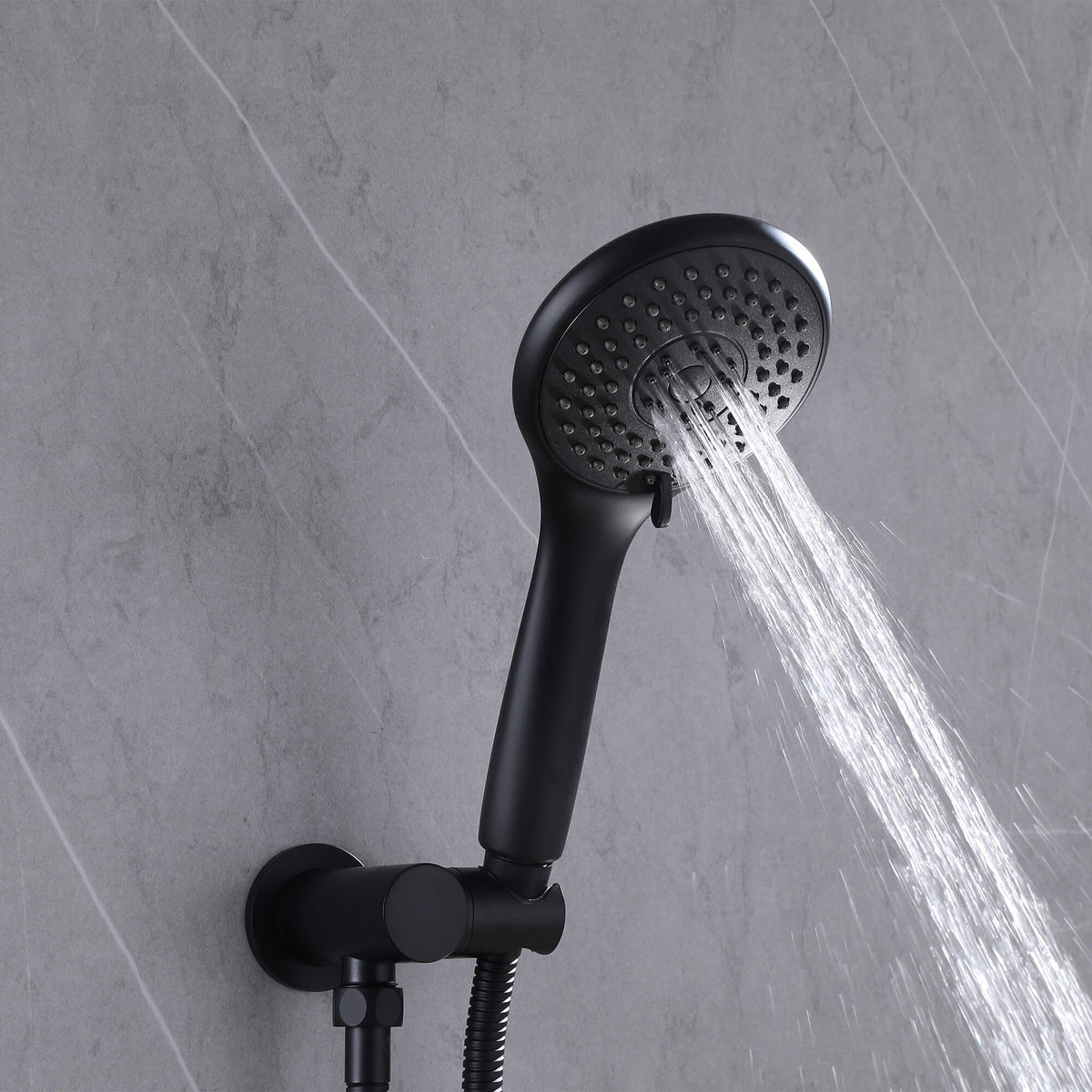 3-Function Round Rain Shower System with Handheld Shower & Tub Spout