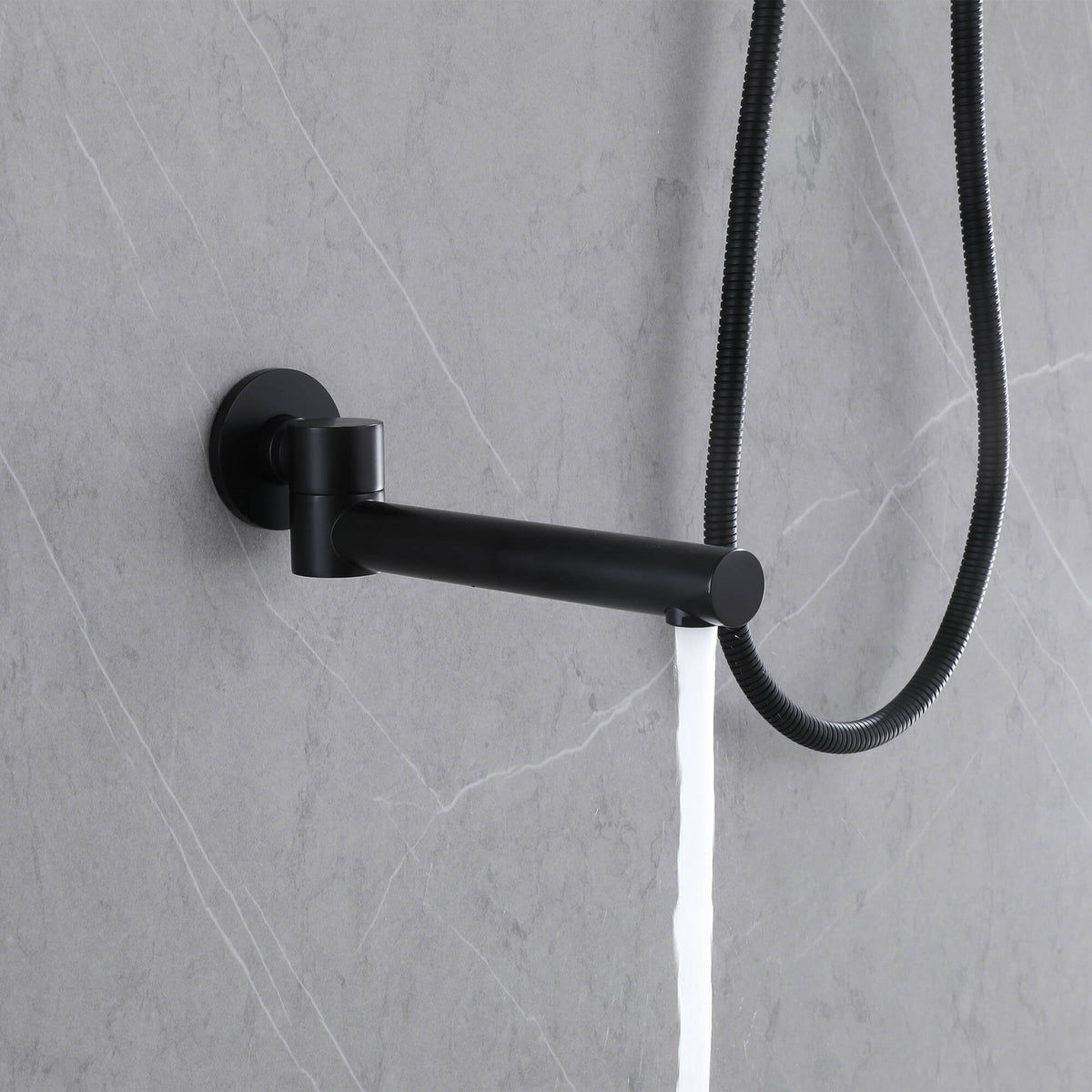 3-Function Round Rain Shower System with Handheld Shower & Tub Spout
