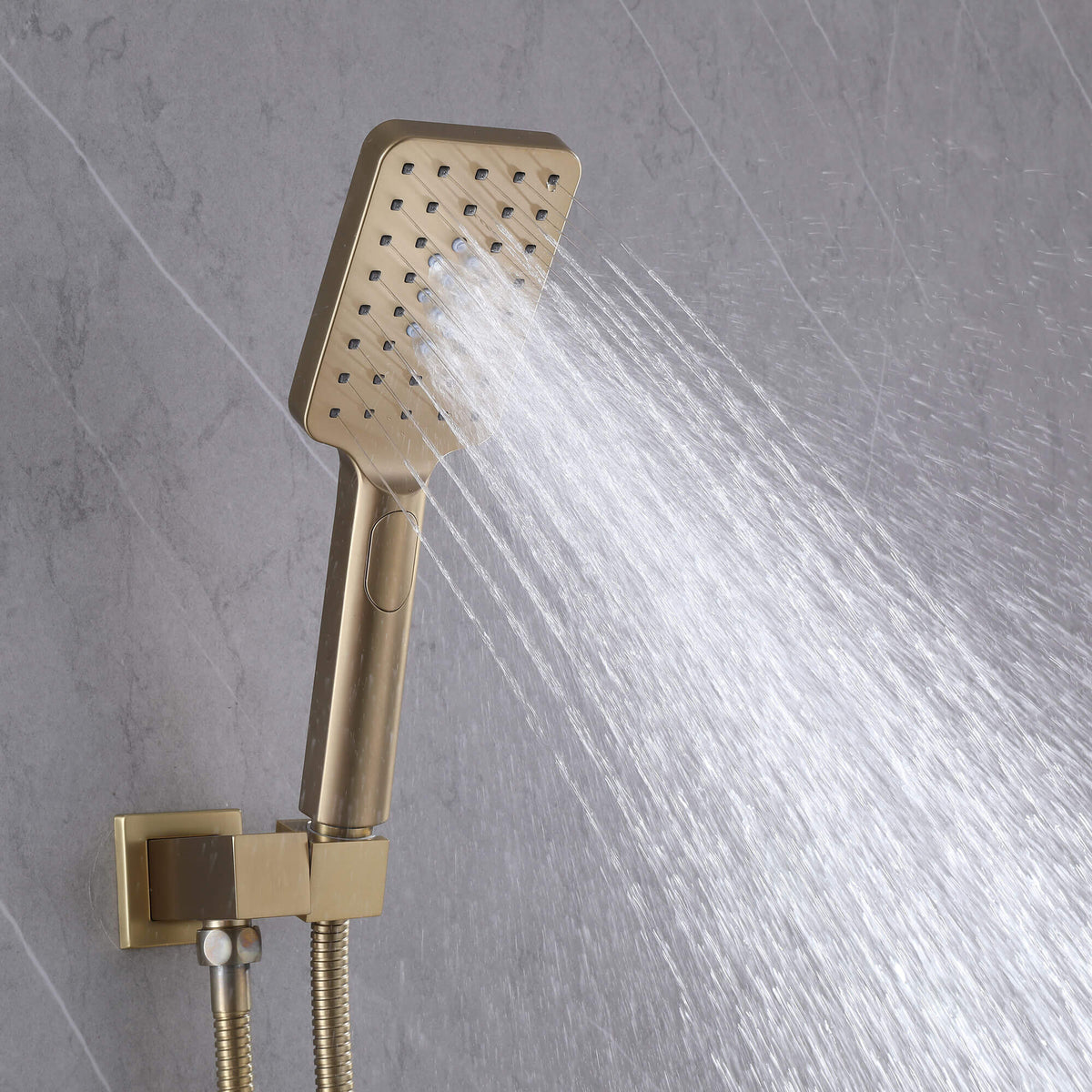 3-Function Square Rain Shower System with Handheld & Tub Spout
