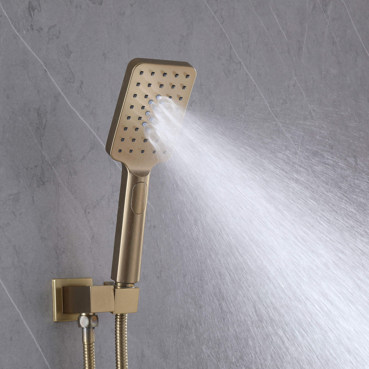 3-Function Square Rain Shower System with Handheld & Tub Spout