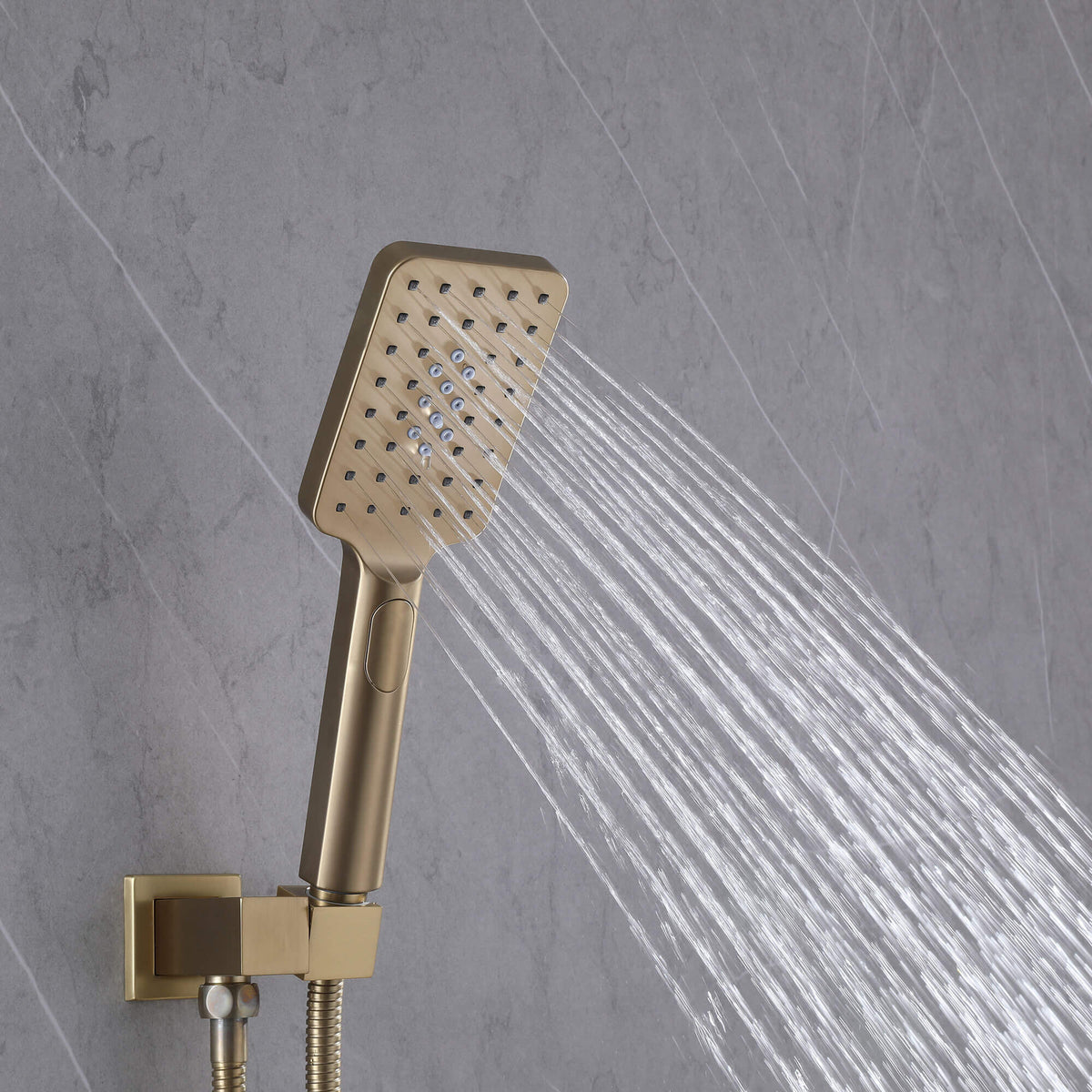 3-Function Square Rain Shower System with Handheld & Tub Spout