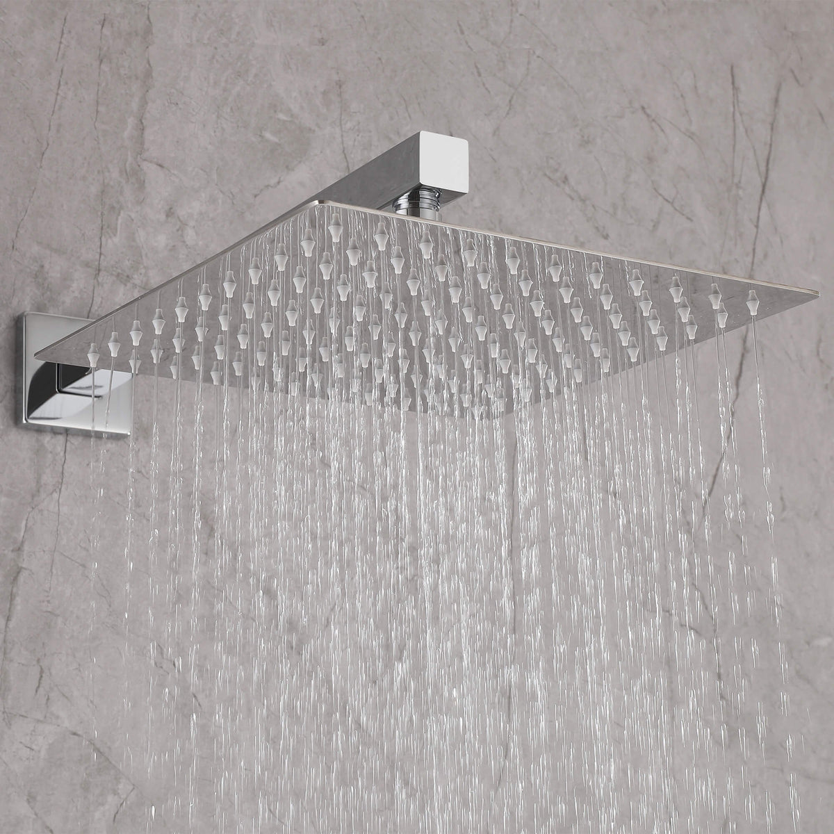 3-Function Square Rain Shower System with Handheld & Tub Spout