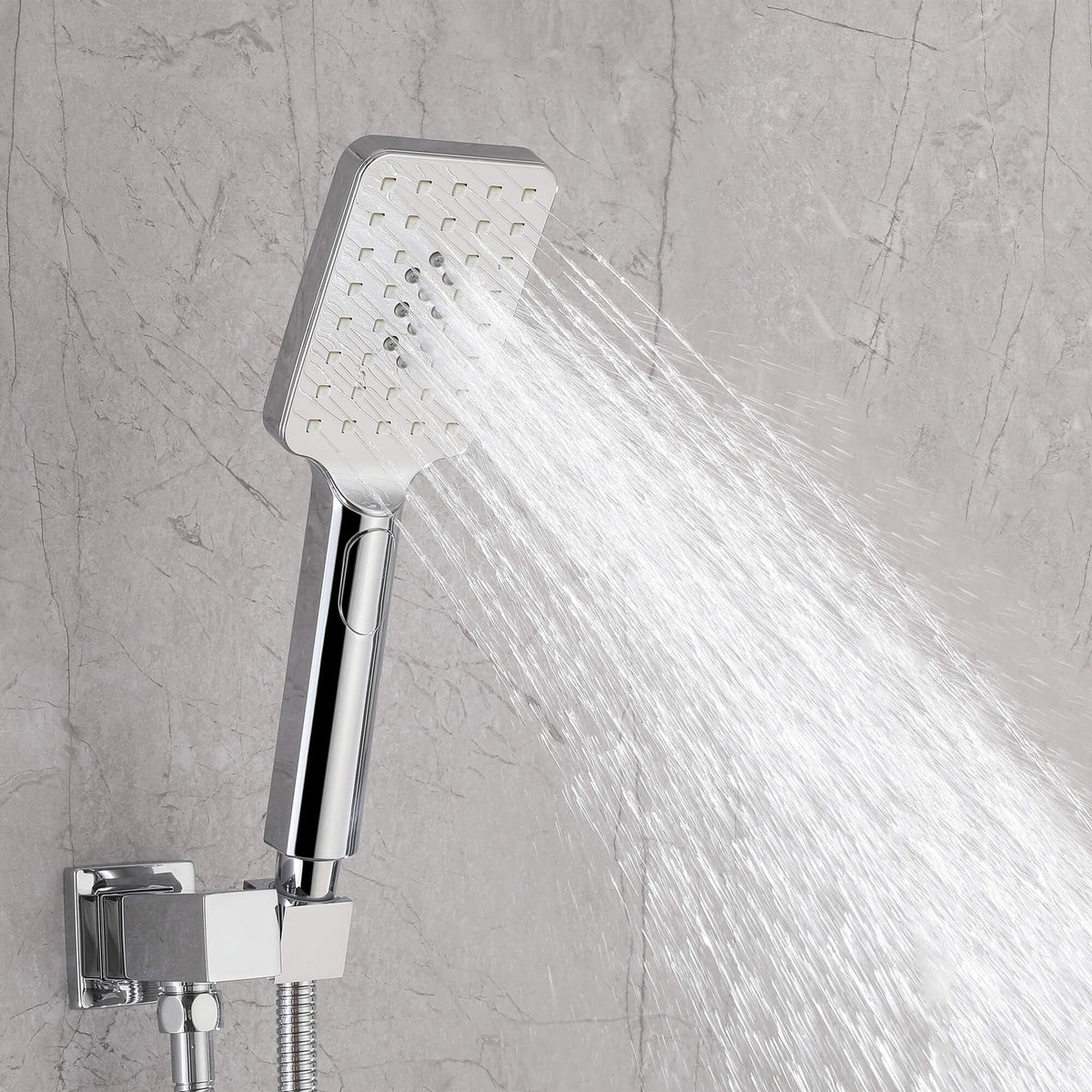 3-Function Square Rain Shower System with Handheld & Tub Spout