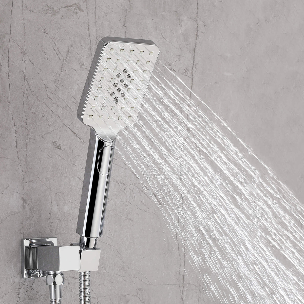 3-Function Square Rain Shower System with Handheld & Tub Spout