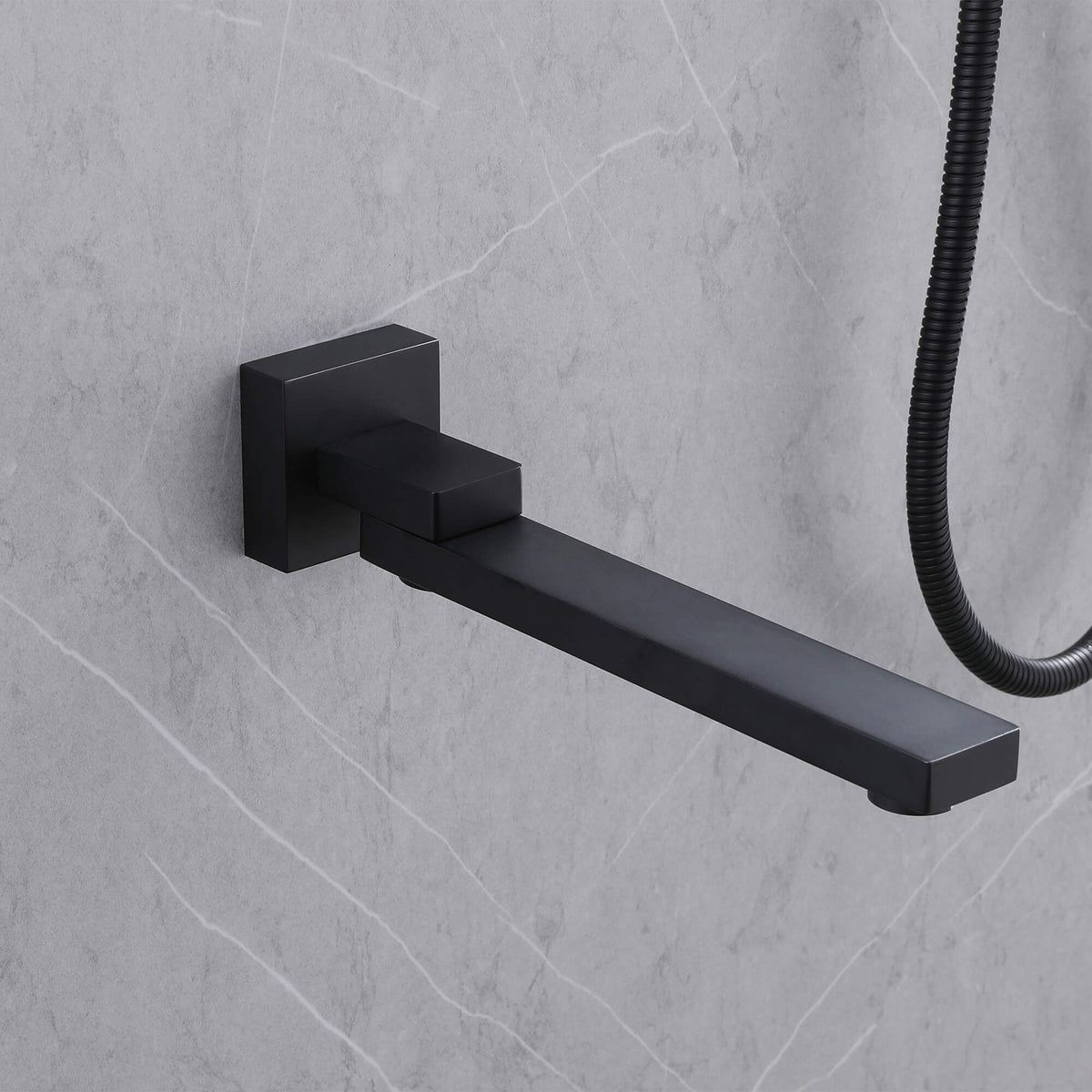 3-Function Square Rain Shower System with Handheld & Tub Spout