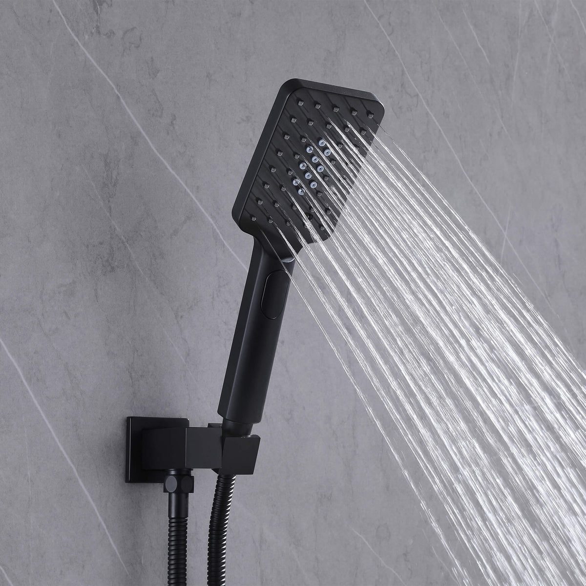 3-Function Square Rain Shower System with Handheld & Tub Spout